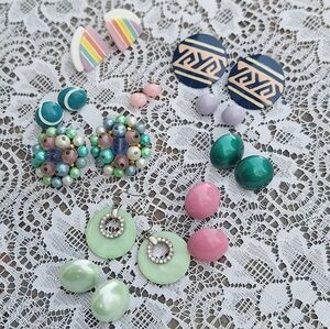 Earrings Lot -Mid-Century to 1980s Collection –TARA Clip-Ons & Retro Styles